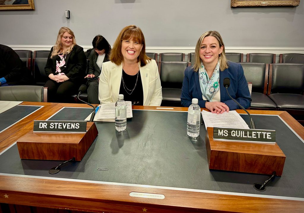 President & CEO Maggie Stevens with Lisa Guillette of Foster Forward at the U.S. House and Ways Committee hearing