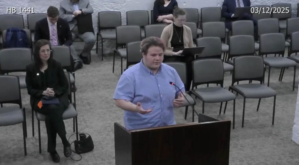 Foster Success participant Rowan testifying before the Senate Committee on Insurance & Financial Institutions hearing